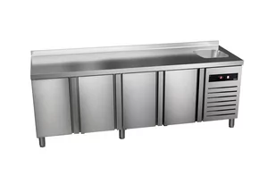 Stół chłodniczy ze zlewem 2542x600x850mm ASBER GREEN LINE GTP-6-250-40 D S - Stoły gastronomiczne - miniaturka - grafika 1