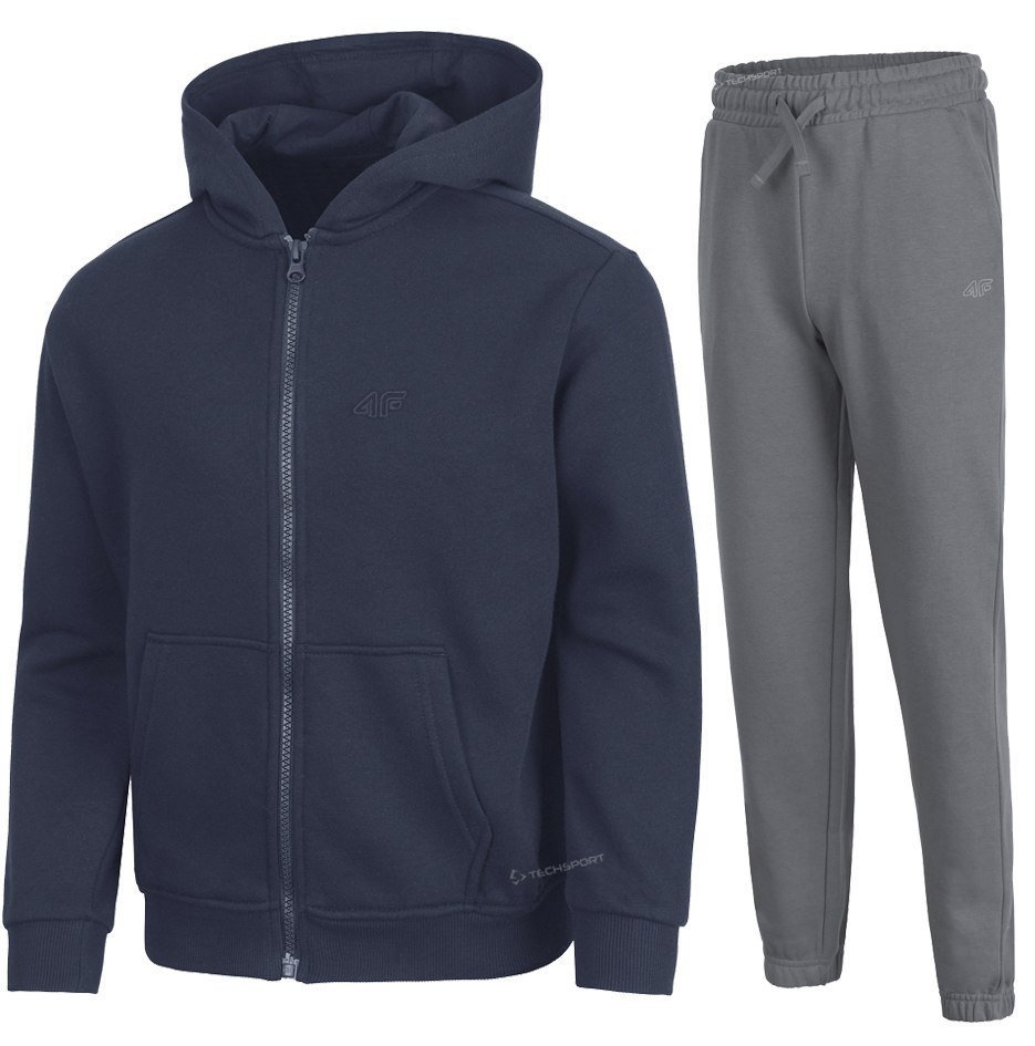 4F OCIEPLANY CHĹOPIÄCY DRES KOMPLET BLUZA ROZPINANA SPODNIE / rozm 140