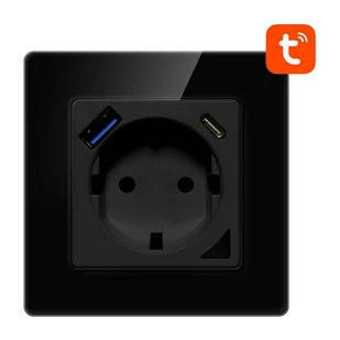 Inteligentne gniazdo ścienne WiFi Avatto N-WOT10-USB-B USB i USB-C TUYA (czarne) - Listwy zasilające - miniaturka - grafika 1