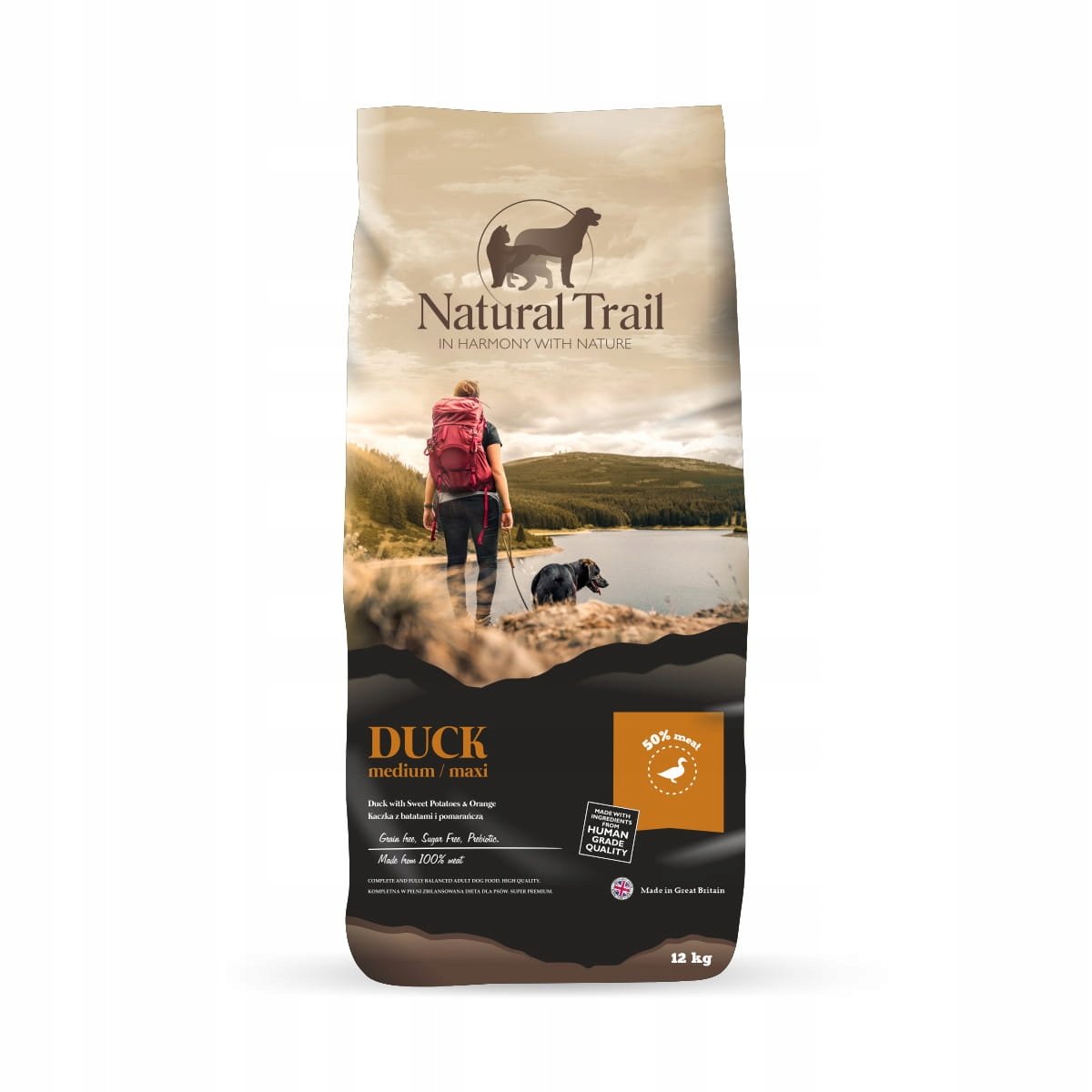 NATURAL TRAIL Dog GF Duck with sweet potatoes & orange 12kg