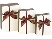 Pudełka i szkatułki - Pudełka na prezenty z brązową kokardą 3 szt. Your Design - miniaturka - grafika 1