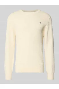 Sweter z dzianiny z fakturowanym wzorem i wyhaftowanym logo - Gant - Swetry męskie - miniaturka - grafika 1