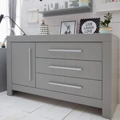 Komody dla dzieci - Komoda szara Pinio Calmo - 3 szuflady i drzwi - miniaturka - grafika 1