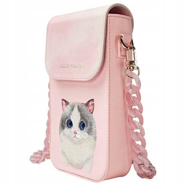 Nimmy torebka na telefon różowy/pink Big Eyed Pet 2.0 Cat