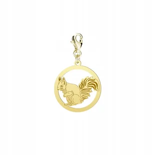 Charms Pozłacany Wiewiórka 925 Prezent DEDYKACJA GRATIS - Bransoletki - miniaturka - grafika 1