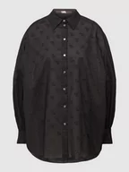 Koszule damskie - Bluzka koszulowa z bufiastymi rękawami model ‘MONOGRAM’ - miniaturka - grafika 1