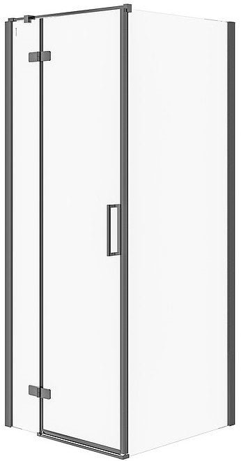Cersanit Kabina PRYSZNICOWA NAROŻNA CITY CZARNA 80X80X195 LEWA SZKŁO TRANSPAREN