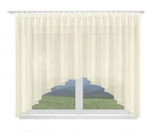 Firany - FIRANA GOTOWA 300X100, ŁUK,WOAL ECRU, LAMÓWKA - miniaturka - grafika 1