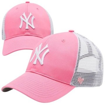 Czapka z daszkiem Ny New York Bejsbolówka z siatką Damska Różowa