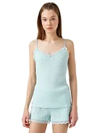 Koszulki i topy damskie - Koton Damski tank top z koronką, miętowy (Mnt), XL - miniaturka - grafika 1