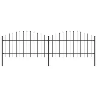 Ogrodzenia - vidaxl Panele ogrodzeniowe z grotami, stal, (1-1,25) x 3,4 m, czarne - miniaturka - grafika 1