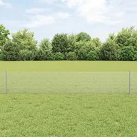 Ogrodzenia - Lumarko Ogrodzenie z drutu spawanego z 5 słupkami U Srebrne 0.4x10 m Stal - miniaturka - grafika 1