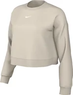 Bluzy damskie - NIKE DQ5761-104 W NSW PHNX FLC OOS CREW bluza damska LT OREWOOD BRN/SAIL rozmiar XS - miniaturka - grafika 1
