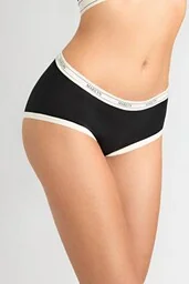Figi damskie w sportowym stylu z bawełny organicznej czarne Panty Cotton Karen Marilyn - Majtki damskie - miniaturka - grafika 1