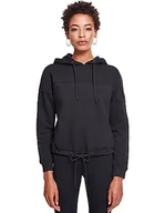 Bluzy damskie - Urban Classics Damska bluza z kapturem oversized Tech Mesh Inset Hoodie, czarny (Black 00007), XS - miniaturka - grafika 1