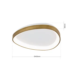 ORION Lampa sufitowa LED Charlie, Ø 45 cm, opalowa biel, kolor antyczny mosiądz - Lampy sufitowe - miniaturka - grafika 2