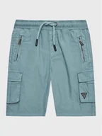 Spodenki damskie - Guess Szorty materiałowe N2RD01 D3XN0 Niebieski Regular Fit - miniaturka - grafika 1