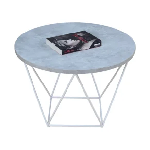 Nowoczesny stolik kawowy z metalowym stelażem beton N6-W87 - Ławy i stoliki kawowe Nowoczesny stolik kawowy z metalowym stelażem beton N6-W87 - Ławy i stoliki kawowe - miniaturka - grafika 1