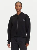 Bluzy damskie - KARL LAGERFELD Bluza A3W20067 Czarny Regular Fit - miniaturka - grafika 1