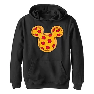 Bluzy dla chłopców - Disney Chłopięca bluza z kapturem Mickey Pizza Ears, czarny, L - grafika 1