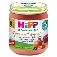 Kaszki dla dzieci - Hipp Domowe Pyszności Kaszka manna z jabłkami i czerwonymi owocami po 9. miesiącu 200 g Bio - miniaturka - grafika 1