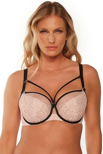 Gaia 1240 Leonia Biustonosz półusztywniany, perłowo-czarny - Biustonosze - miniaturka - grafika 1