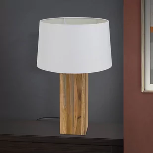 Lampa stołowa Dallas z kwadratową drewnianą stopą - Lampy stojące - miniaturka - grafika 2