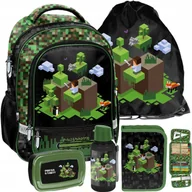 Plecaki szkolne i tornistry - Plecak szkolny dla chłopca tornister 1-3 klasa Paso Minecraft Zestaw 5w1 - miniaturka - grafika 1