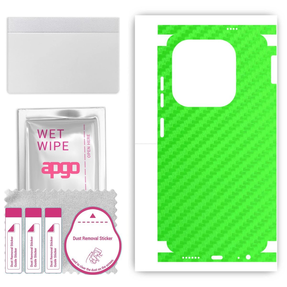 Folia naklejka skórka strukturalna na TYŁ+BOKI do Tecno Spark 20 - Carbon Zielony - apgo SKINS