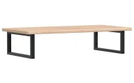 Półki łazienkowe - Naturalne półka drewno 100x50 uchwyty czarne R2-B58 - miniaturka - grafika 1