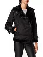 Kurtki damskie - VERO MODA Vmzoi Faux Suede Sherling Jacket Petite kurtka damska, czarny, S - miniaturka - grafika 1