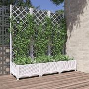 Donice - Donica ogrodowa z kratką, biała, 120x40x121,5 cm, PP Lumarko - miniaturka - grafika 1