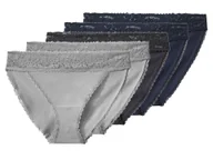 Majtki damskie - esmara® Majtki slipy damskie z bawełną, 5 par (granatowy / ciemnoszary / jasnoszary, XL (48-50)) - miniaturka - grafika 1