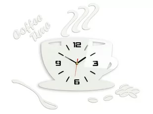 Zegar ścienny Filiżanka 3D, biały, 64x43 cm - Zegary - miniaturka - grafika 1