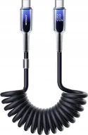 Kable USB - Kabel spiralny Joyroom S-A43 Crystal-Clear Series 60W USB-C / USB-C 1.5m czarny - miniaturka - grafika 1