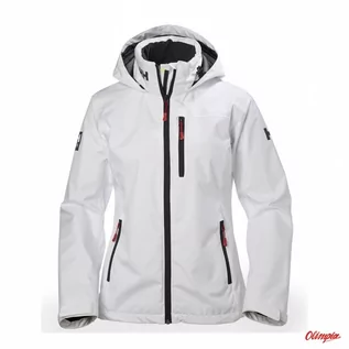 Kurtki damskie - Kurtka żeglarska damska Helly Hansen W Crew Hooded Jacket biała - grafika 1