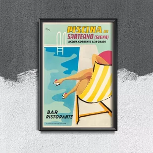 Plakatyw  stylu retro Włochy Piscina di Sarteano - Plakaty - miniaturka - grafika 1