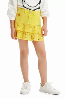 Sukienki i spódniczki dla dziewczynek - Desigual spódnica dziecięca kolor żółty mini rozkloszowana - grafika 1