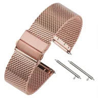 Akcesoria do smartwatchy - Pasek Do Zegarka Smartwatch Bransoleta Mesh 20mm Regulowana Złota Gold Rose - miniaturka - grafika 1