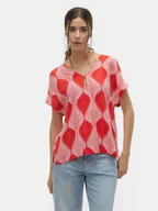 Bluzki damskie - Vero Moda Bluzka Tula 10308984 Czerwony Regular Fit - miniaturka - grafika 1