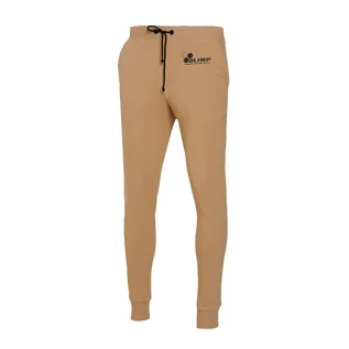 Spodnie sportowe męskie - Męskie spodnie dresowe Olimp - Men Pants Gold Series beżowe-XL - grafika 1