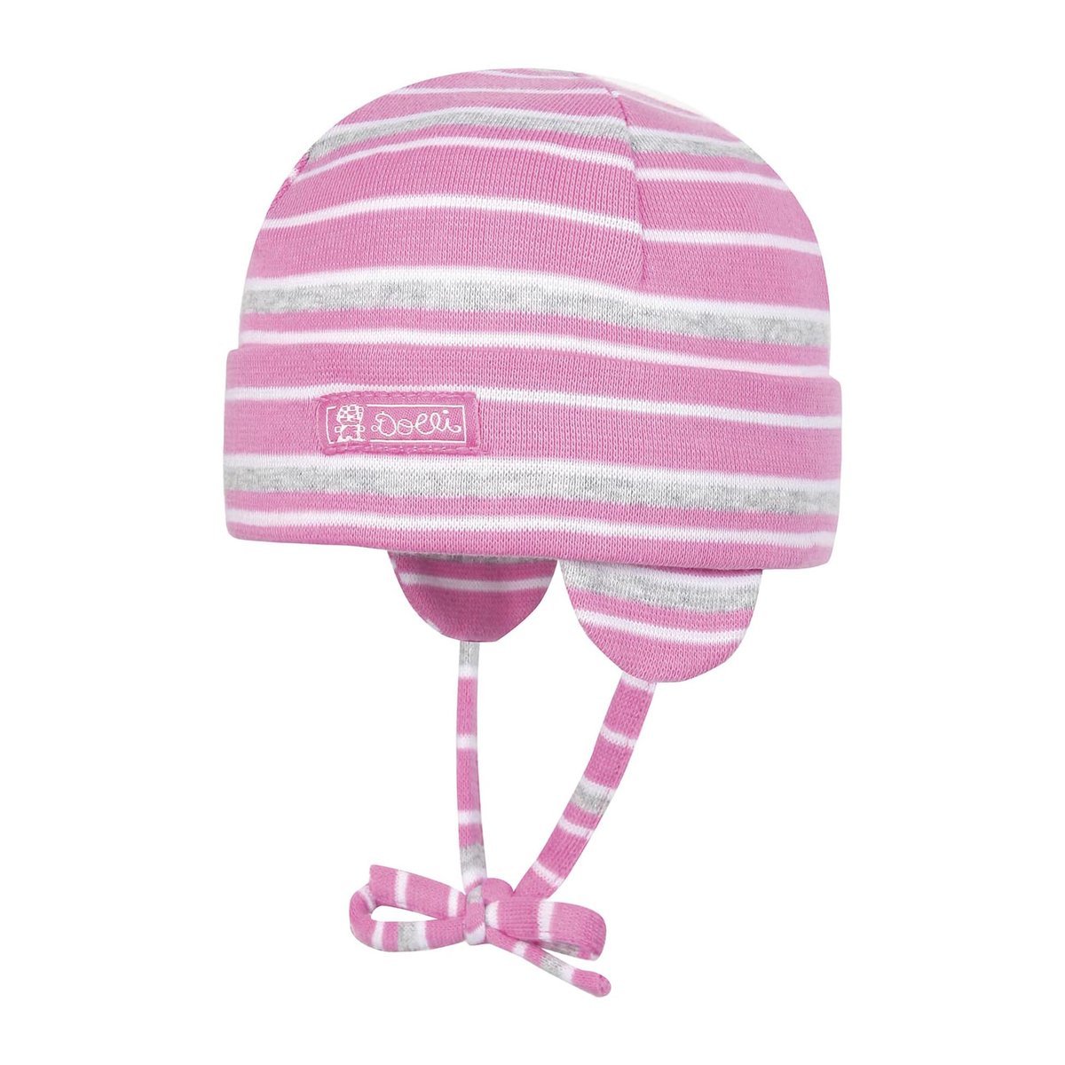 Czapka dziecięca wiązana różowa Döll r.37