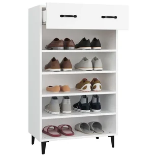 Lumarko Szafka na buty, biała, 60x35x105 cm, materiał drewnopochodny - Szafki na buty - miniaturka - grafika 5