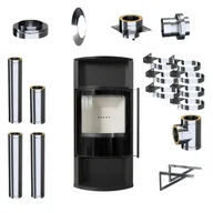 Piece wolnostojące - Piec Kominek Wolnostojący KRATKI Koza TOFA 8kW 150 Zestaw Komin Zewnętrzny - miniaturka - grafika 1