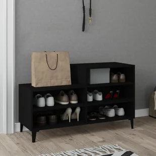 Lumarko Szafka na buty, czarna, 102x36x60 cm, materiał drewnopochodny - Szafki na buty - miniaturka - grafika 7