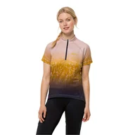 Koszulki i topy damskie - Damska koszulka rowerowa Jack Wolfskin MOROBBIA HZ PRINT T W rose smoke 51 - XS - miniaturka - grafika 1