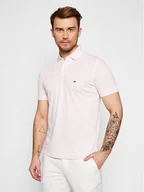 Koszulki męskie - Tommy Hilfiger Polo 1985 MW0MW17770 Różowy Regular Fit - miniaturka - grafika 1