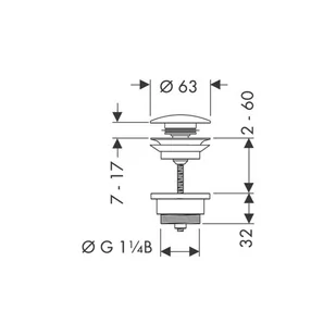 Hansgrohe waste set brass push-open for basin and bidet mixers matt black 50100670 - Akcesoria do armatury i ceramiki - miniaturka - grafika 2