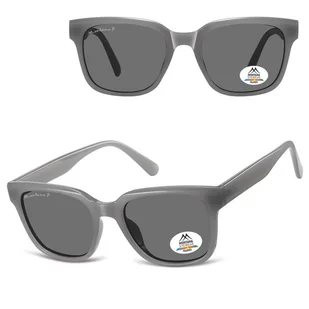 Szare prostokątne okulary przeciwsłoneczne z polaryzacją MP54C - Okulary korekcyjne, oprawki, szkła - miniaturka - grafika 1