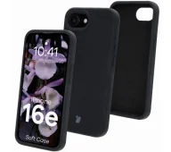 Etui i futerały do telefonów - Bizon Silikonowe etui Soft Case do iPhone 16e, czarne - miniaturka - grafika 1